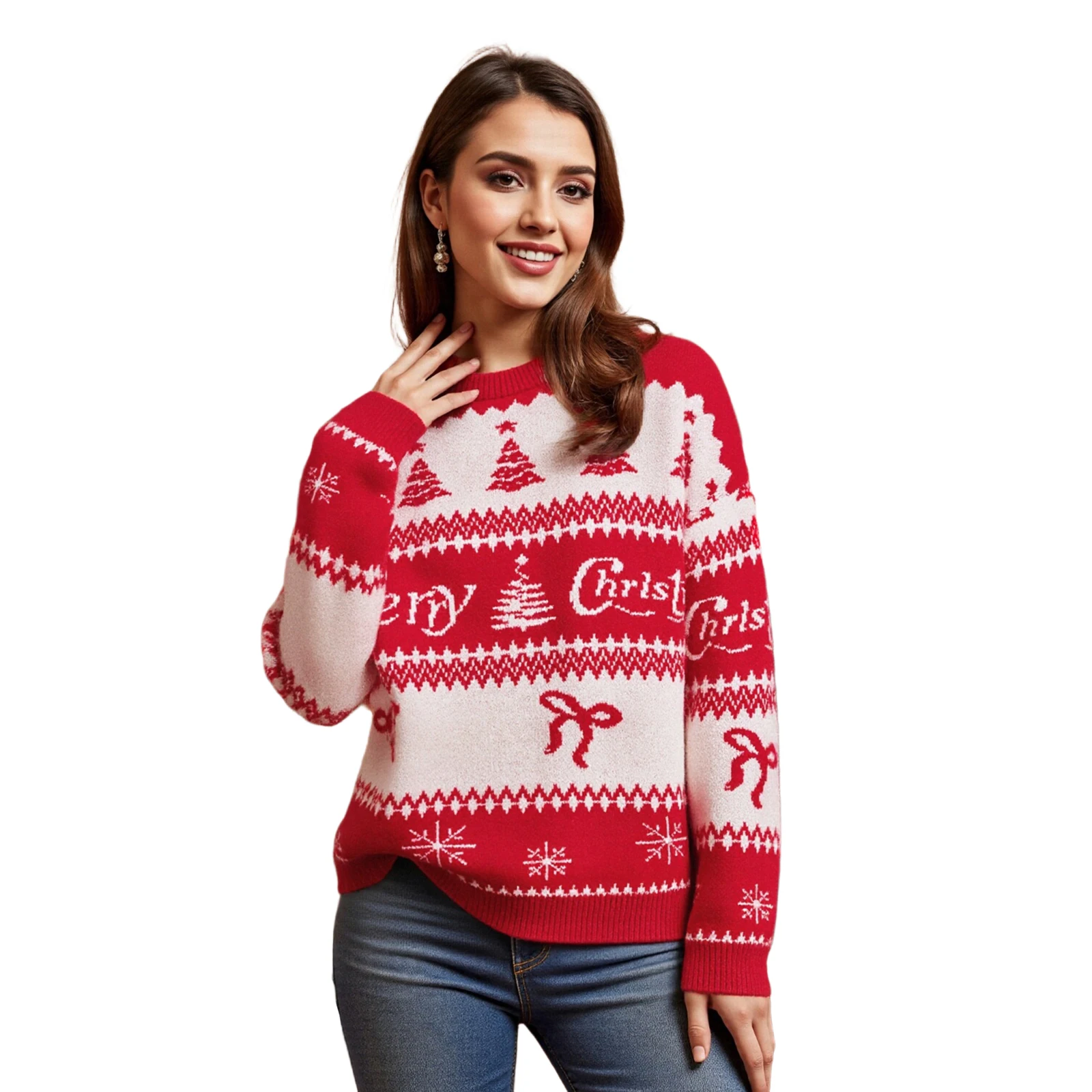 Women s Christmas Knit Sweater Christmas Tree Letter Embroidery Long Sleeve Round Neck Knitwear Pullover for Daily Office Wear
Women s Christmas Knit Sweater Christmas Tree Letter Embroidery Long Sleeve Round Neck Knitwear Pullover for Daily Office Wear