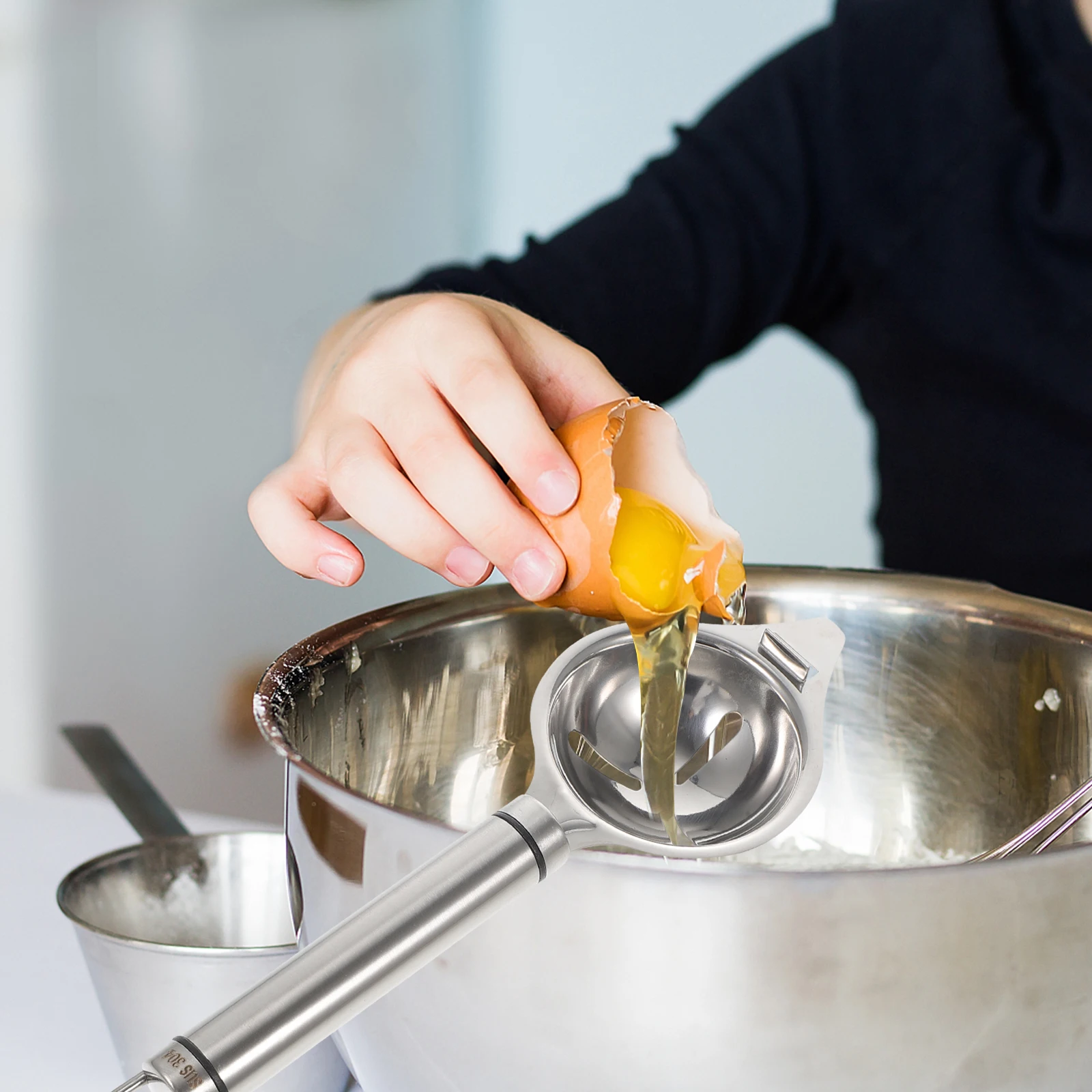 304 Stainless Steel Egg Separator Yolk Extractor White Divider Whites Filter Sieve Kitchen Baking Tool For Cooking Home 
304 Stainless Steel Egg Separator Yolk Extractor White Divider Whites Filter Sieve Kitchen Baking Tool For Cooking Home