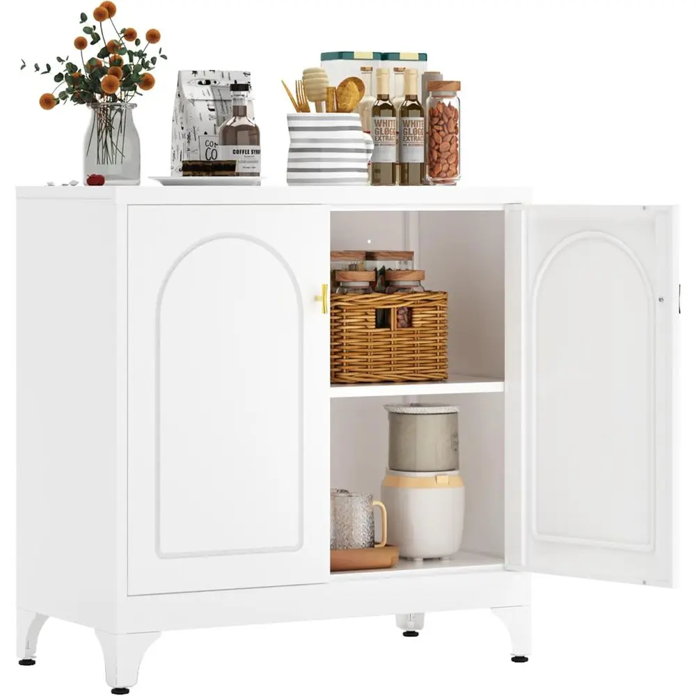 White 2-Door Metal Storage Cabinet for Kitchen, Pantry, Bedroom, Living Room, and Office
White 2-Door Metal Storage Cabinet for Kitchen, Pantry, Bedroom, Living Room, and Office