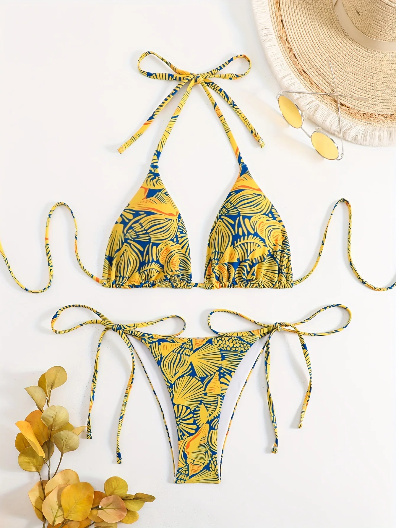 Sexy Women Thong Print Bikini Set Side Halter Tie Swimsuit Ladies Split Strap Adjustable Brazilian Swimwear Beachwear Bikinis
Sexy Women Thong Print Bikini Set Side Halter Tie Swimsuit Ladies Split Strap Adjustable Brazilian Swimwear Beachwear Bikinis
