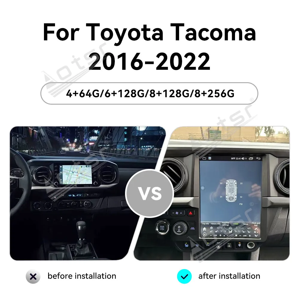 12.1 Inch Android 13 CarPlay For Toyota Tacoma 2016-2022 Car Radio HD Touch Screen Multimedia Player GPS Navigation Head unit
12.1 Inch Android 13 CarPlay For Toyota Tacoma 2016-2022 Car Radio HD Touch Screen Multimedia Player GPS Navigation Head unit