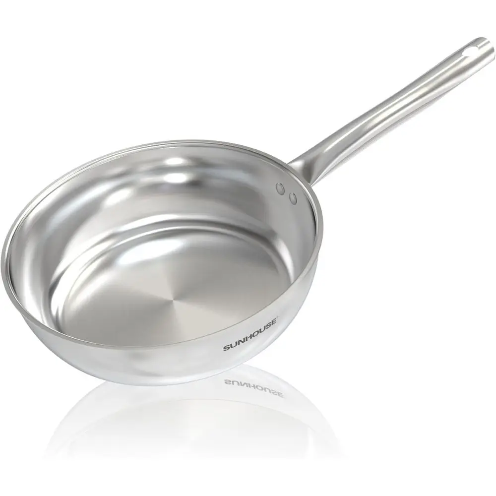 8 Inch 3-Ply Stainless Steel Frying Pan with Cool Handle, Oven and Dishwasher Safe, Induction Ready
8 Inch 3-Ply Stainless Steel Frying Pan with Cool Handle, Oven and Dishwasher Safe, Induction Ready