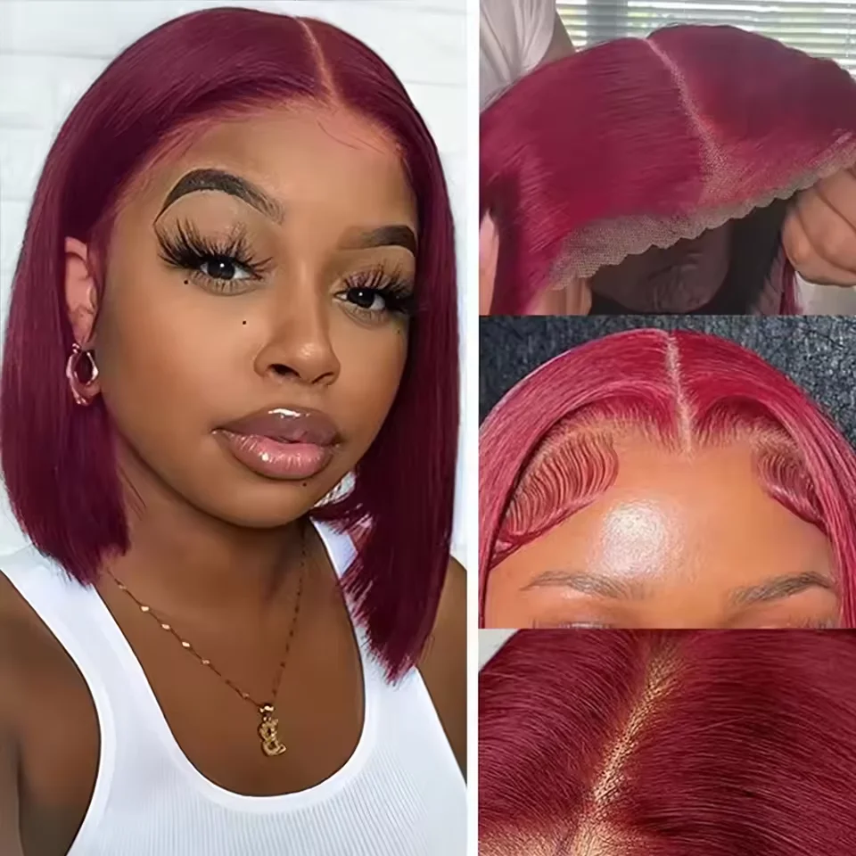99J Red Straight Bob Wig T Part Lace Front Human Hair Wig For Women Pre Plucked Glueless 99J Burgundy Colored Bob Wig 8-14Inch
99J Red Straight Bob Wig T Part Lace Front Human Hair Wig For Women Pre Plucked Glueless 99J Burgundy Colored Bob Wig 8-14Inch