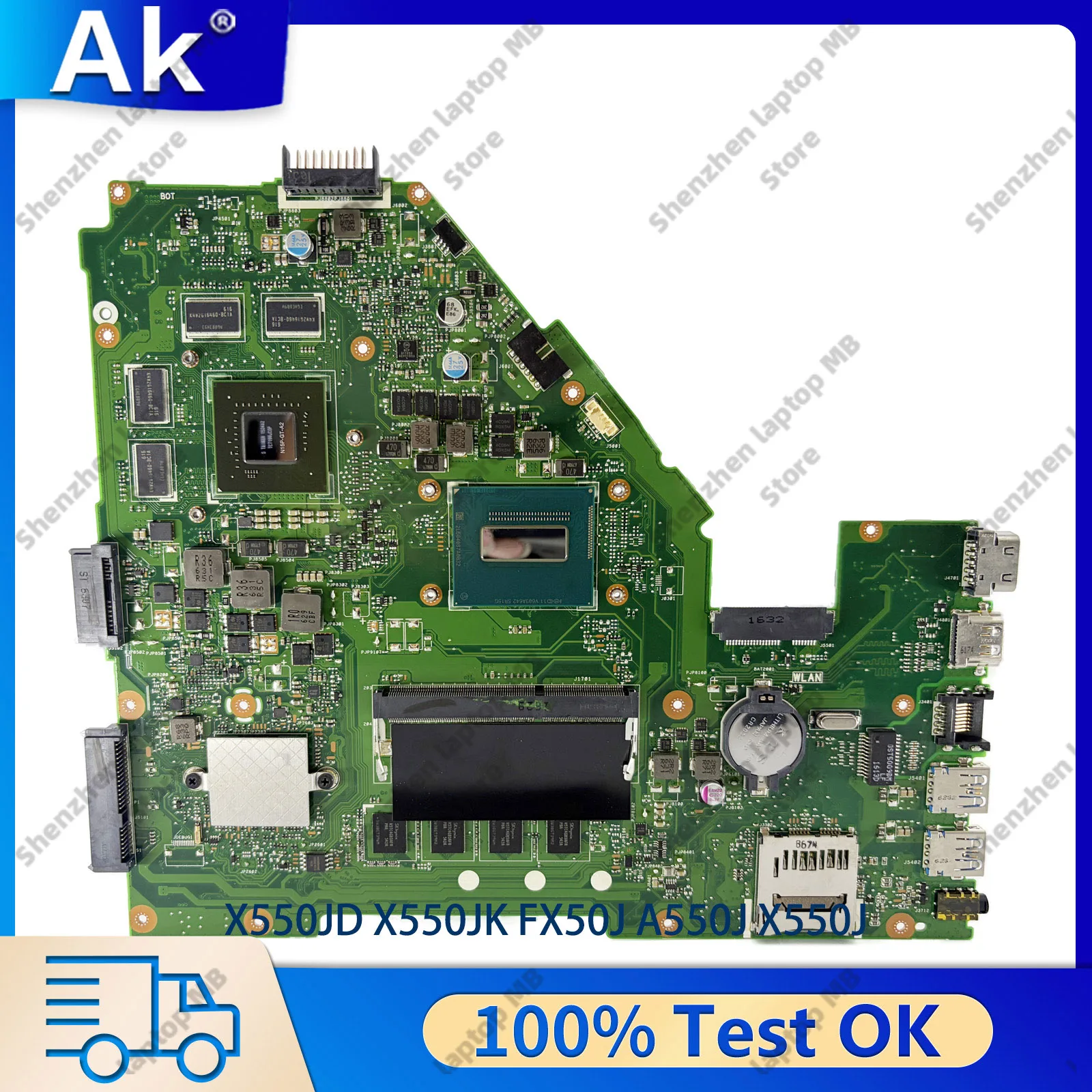 X550JX Laptop Motherboard For ASUS VivoBook FX50J X550JF A550J X550JD K550J F550J W50J X550JK X550J Mainboard With i3 i5 i7 CPU
X550JX Laptop Motherboard For ASUS VivoBook FX50J X550JF A550J X550JD K550J F550J W50J X550JK X550J Mainboard With i3 i5 i7 CPU