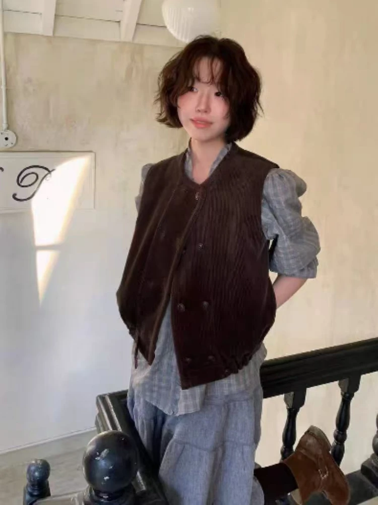 Double-Button round Ne Loose Fit Simple And Sli Korean Sle Casual Vest for Women Trendy Commute Wind Cotton Blend
Double-Button round Ne Loose Fit Simple And Sli Korean Sle Casual Vest for Women Trendy Commute Wind Cotton Blend