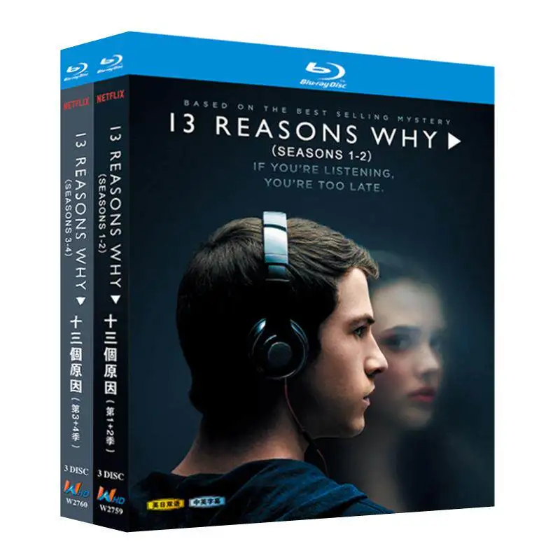 Коллекционный набор Blu-ray Ultra HD: сериал «Тринадцать причин, почему» (сезоны 1–4) с английскими и традиционными китайскими субтитрами
Коллекционный набор Blu-ray Ultra HD: сериал «Тринадцать причин, почему» (сезоны 1–4) с английскими и традиционными китайскими субтитрами