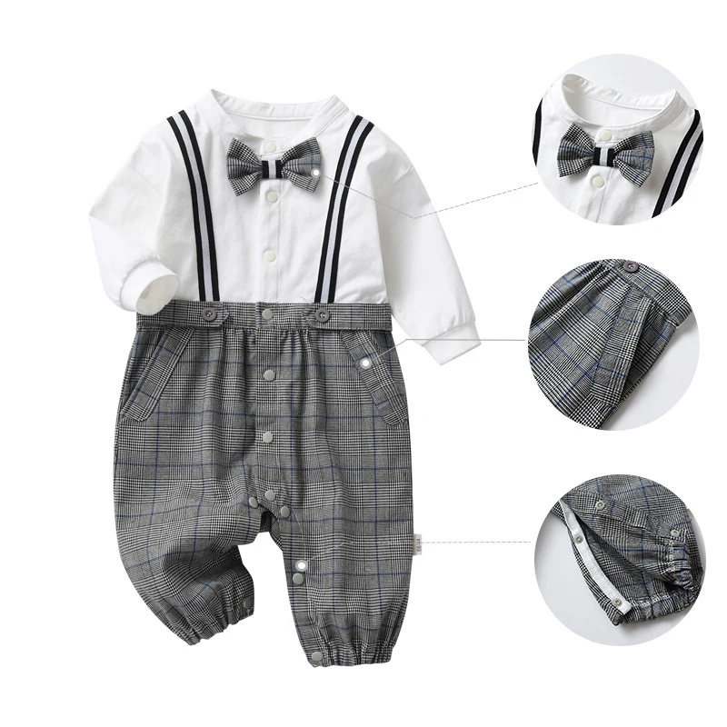 Весенне-осенние комбинезоны для маленьких мальчиков 0-1 лет, боди в западном стиле для маленьких мальчиков, комбинезон с бантом, клетчатые детские боди для новорожденных мальчиков на день рождения
Весенне-осенние комбинезоны для маленьких мальчиков 0-1 лет, боди в западном стиле для маленьких мальчиков, комбинезон с бантом, клетчатые детские боди для новорожденных мальчиков на день рождения