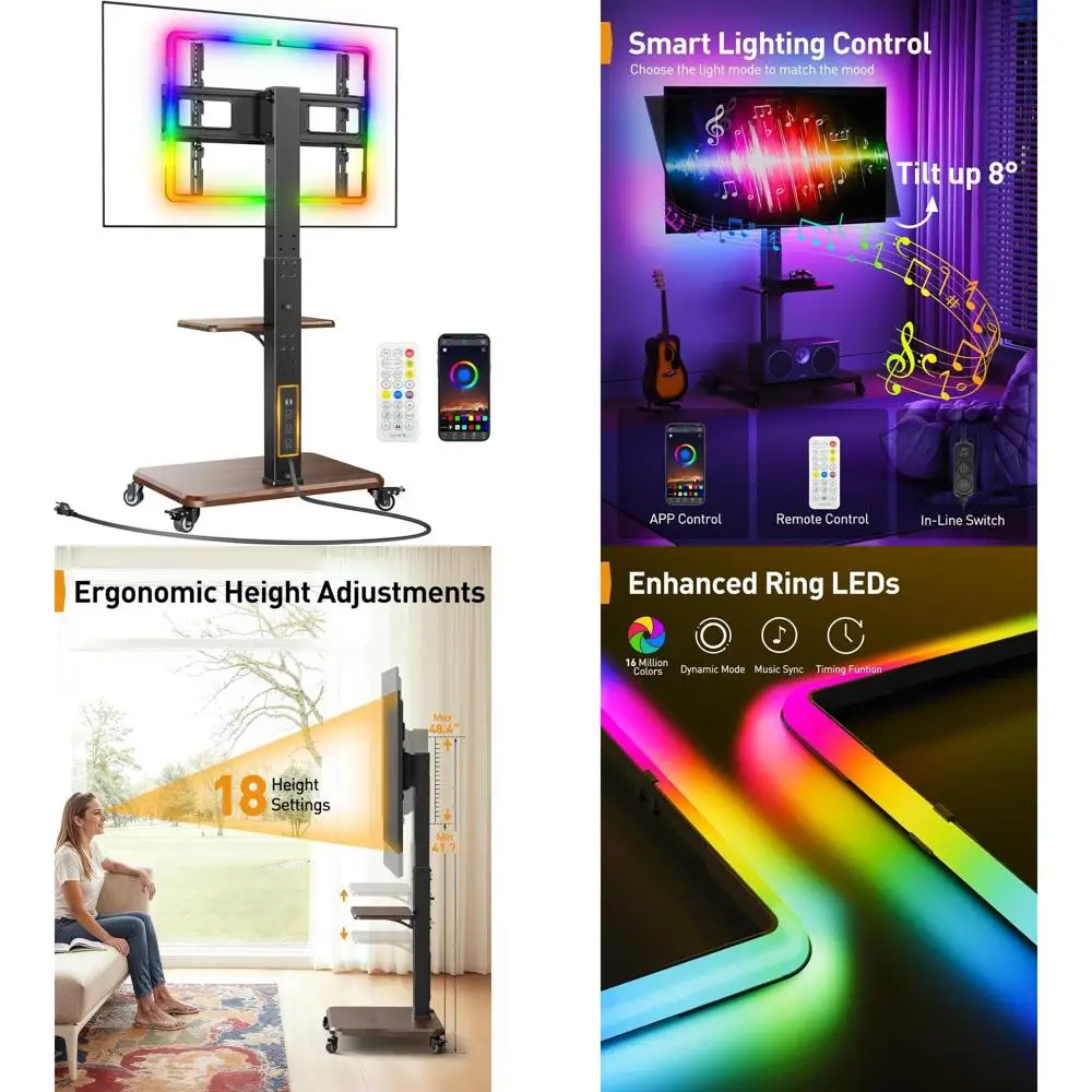 Регулируемая поворотная подставка для телевизоров с диагональю 32-75 дюймов, выдерживает до 110 фунтов, 18 положений по высоте, деревянное основание, VESA 600x400 мм
Регулируемая поворотная подставка для телевизоров с диагональю 32-75 дюймов, выдерживает до 110 фунтов, 18 положений по высоте, деревянное основание, VESA 600x400 мм