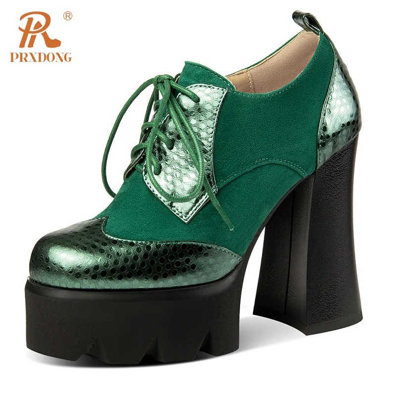 PRXDONG Women's Pumps 2024 New Spring Autumn Genuine Leather Chunky High Heels Platform Lace Up Dress Party Female Shoes Size 39
PRXDONG Women's Pumps 2024 New Spring Autumn Genuine Leather Chunky High Heels Platform Lace Up Dress Party Female Shoes Size 39