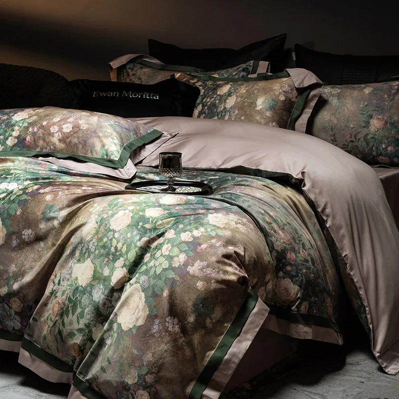 4Pcs Bedding Set 1000TC Egyptian Cotton Vintage Floral Print Duvet cover Set Bed Sheet Fitted Sheet Pillowcases Queen King Size
4Pcs Bedding Set 1000TC Egyptian Cotton Vintage Floral Print Duvet cover Set Bed Sheet Fitted Sheet Pillowcases Queen King Size