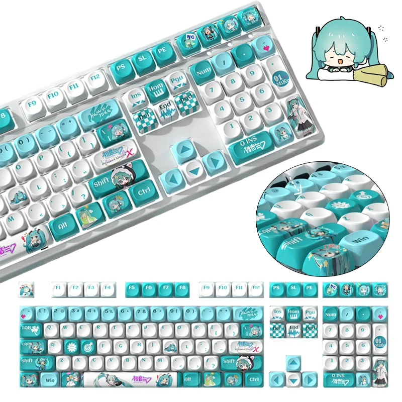 116 клавиш, колпачки для клавиш Hatsune Miku, милые аниме PBT сублимационные колпачки для клавиш, креативная игровая механическая клавиатура «сделай сам», совместимые колпачки для клавиш
116 клавиш, колпачки для клавиш Hatsune Miku, милые аниме PBT сублимационные колпачки для клавиш, креативная игровая механическая клавиатура «сделай сам», совместимые колпачки для клавиш
