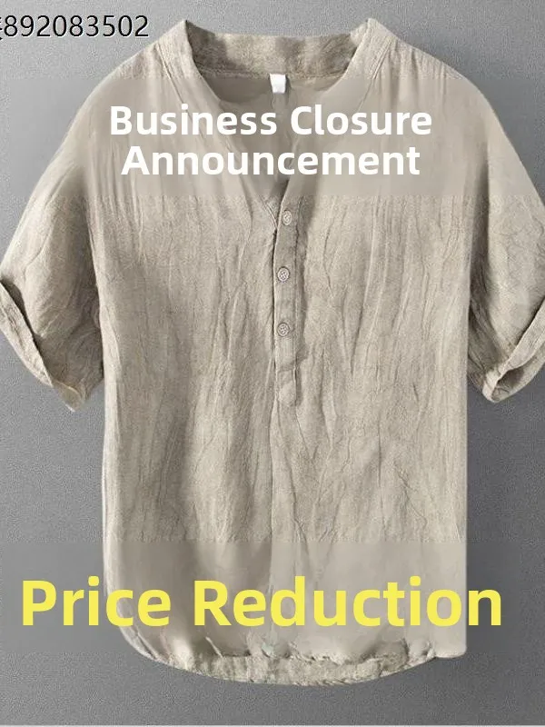 Men's Short Sleeve T-Shirt Cotton Linen Thin New Chinese Style Summer Retro Collar Button Half Sleeve Tee Citywalk Standard Fit
Men's Short Sleeve T-Shirt Cotton Linen Thin New Chinese Style Summer Retro Collar Button Half Sleeve Tee Citywalk Standard Fit