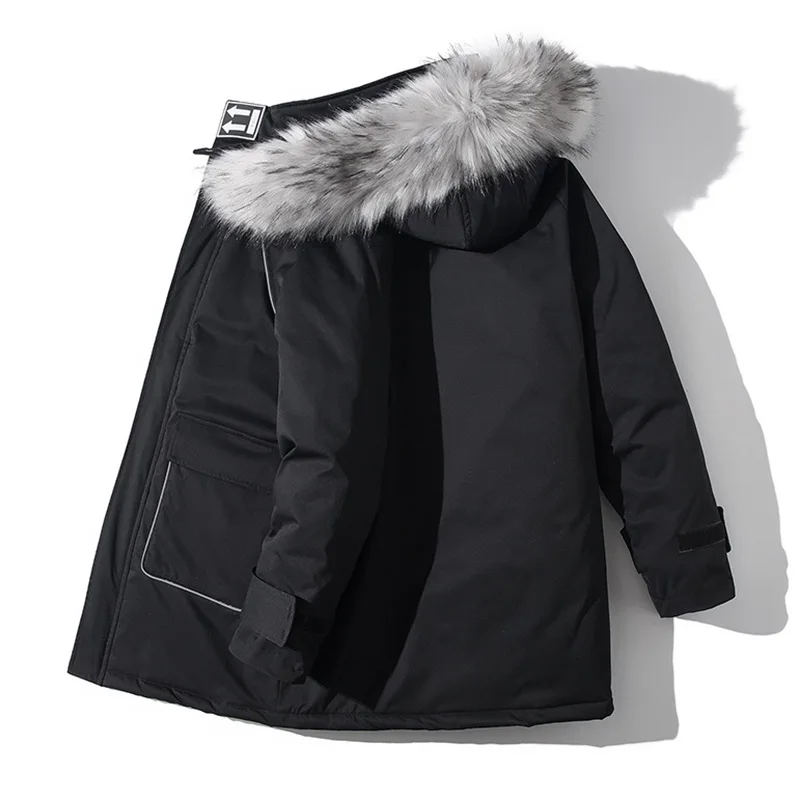 Winter parka coat men's mid-length loose large size 5XL hooded jacket men's thick warm and windproof solid color cotton coat
Winter parka coat men's mid-length loose large size 5XL hooded jacket men's thick warm and windproof solid color cotton coat