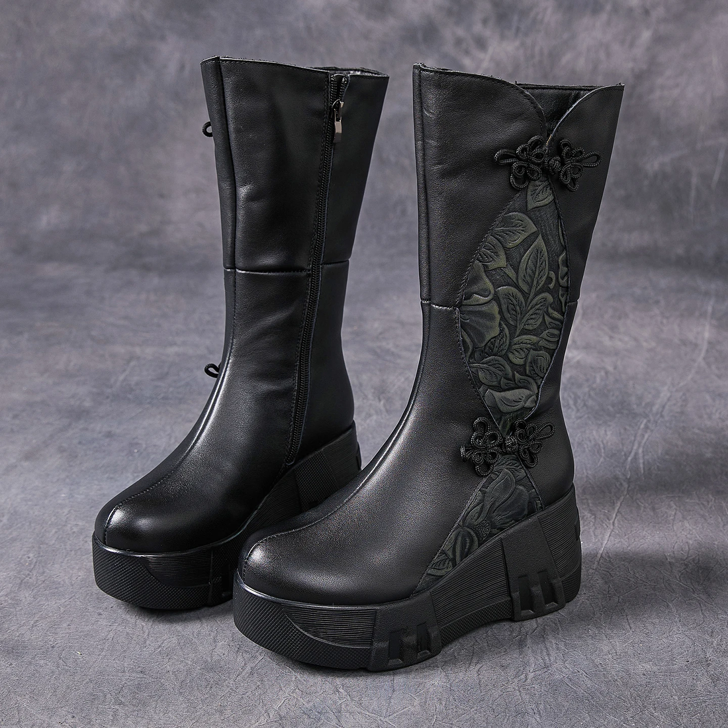 Birkuir Retro Women Long Boots Thick Heel Printing Flowers 7cm High Heel Boots Side Zip Genuine Leather Button Plush Snow Boots
Birkuir Retro Women Long Boots Thick Heel Printing Flowers 7cm High Heel Boots Side Zip Genuine Leather Button Plush Snow Boots