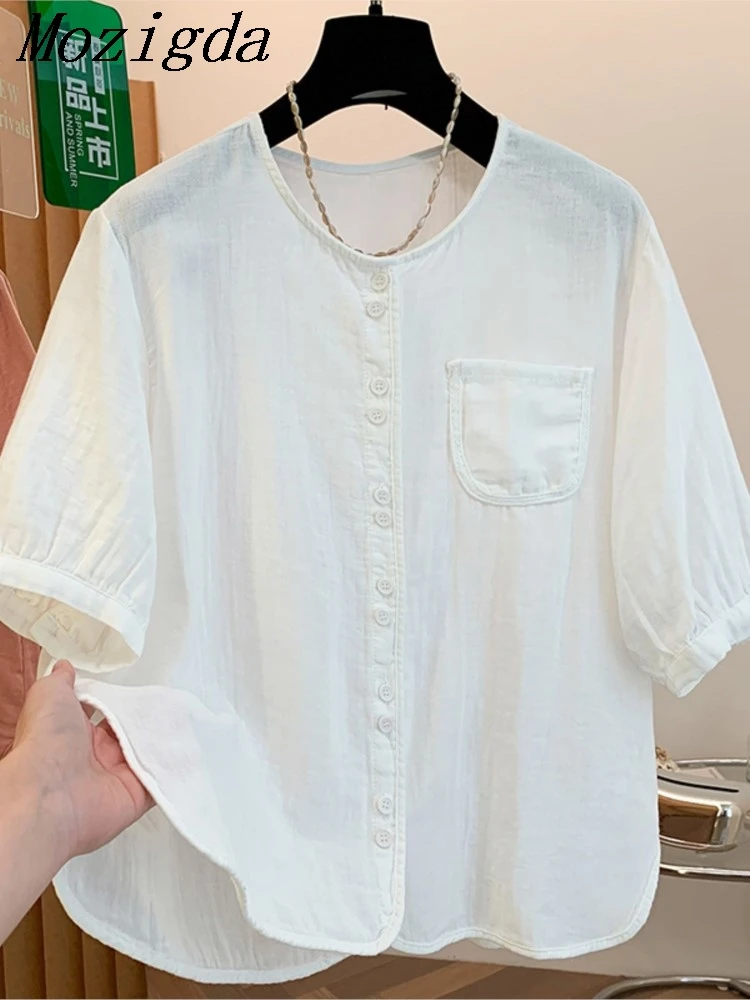 Oversize Summer Round Neck Shirt Blouse Women Loose Cotton Short Sleeve Ladies Shirts Tops Roupas Feminina
Oversize Summer Round Neck Shirt Blouse Women Loose Cotton Short Sleeve Ladies Shirts Tops Roupas Feminina