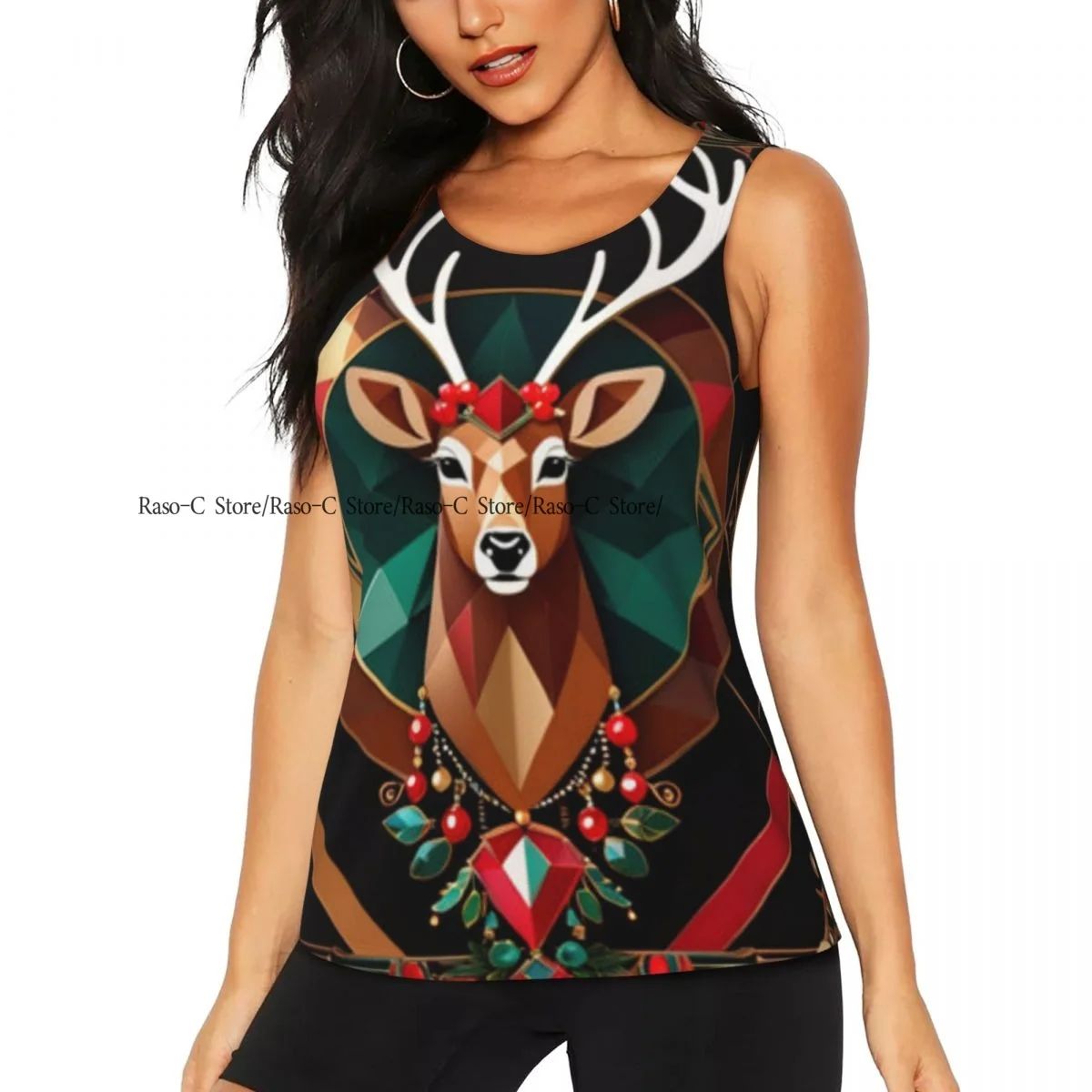 Women's Sleeveless Yoga Tank Top Christmas Reindeer Traditional Vintage Art Quick Dry Running Training Sports Vest Yoga Shirts
Women's Sleeveless Yoga Tank Top Christmas Reindeer Traditional Vintage Art Quick Dry Running Training Sports Vest Yoga Shirts
