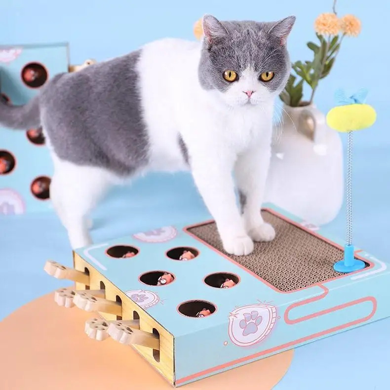 3-in-1 Interactive Educational Large Cardboard Cat Scratcher Whac-A-Mole Kitten Toy Hamster Cat Toy Cat Trees Scratcher Carton
3-in-1 Interactive Educational Large Cardboard Cat Scratcher Whac-A-Mole Kitten Toy Hamster Cat Toy Cat Trees Scratcher Carton