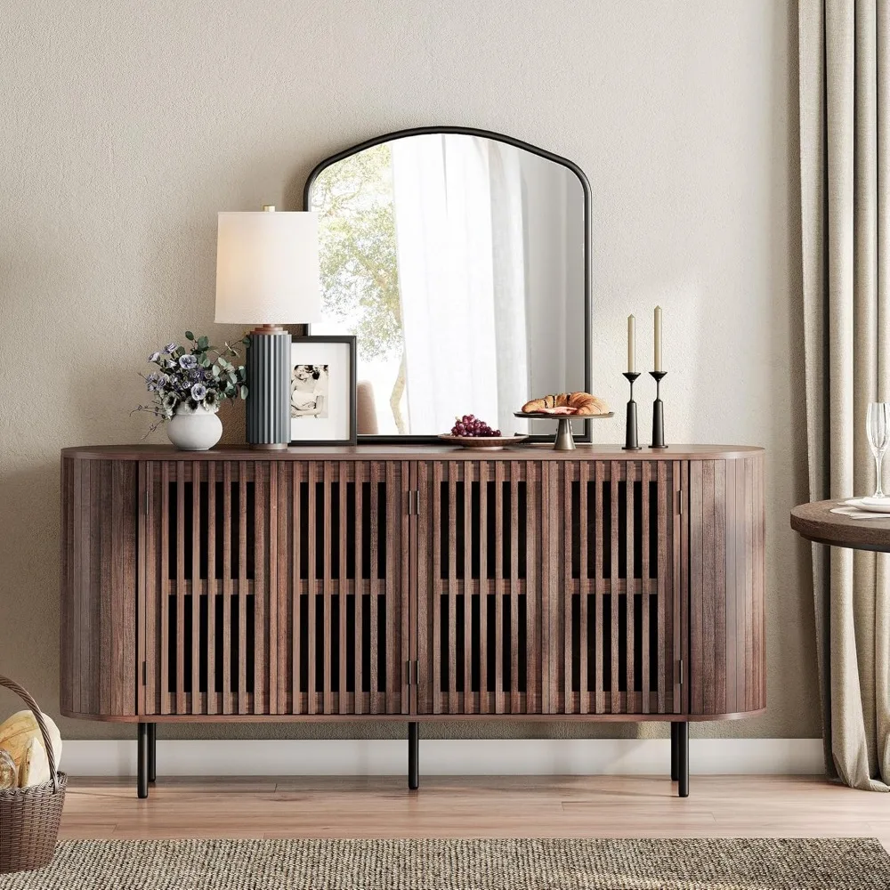 66" Fluted Sideboard Buffet Cabinet,Wood Storage Cabinet with 4 Doors,Mid Century Modern Credenza for Dining Room, Living Room
66" Fluted Sideboard Buffet Cabinet,Wood Storage Cabinet with 4 Doors,Mid Century Modern Credenza for Dining Room, Living Room