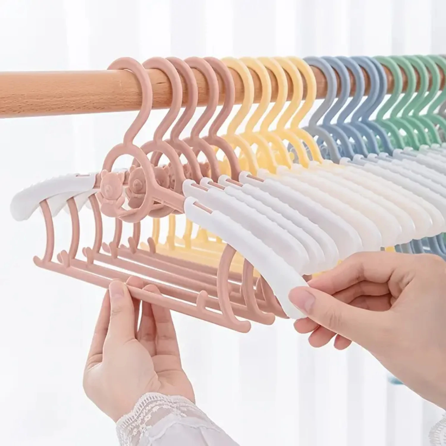 Adorable Non-Slip Set of 5 Slim Baby Nursery Closet Hangers – Adjustable and Cute Retractable Laundry Baby Pants Hangers – P
Adorable Non-Slip Set of 5 Slim Baby Nursery Closet Hangers – Adjustable and Cute Retractable Laundry Baby Pants Hangers – P