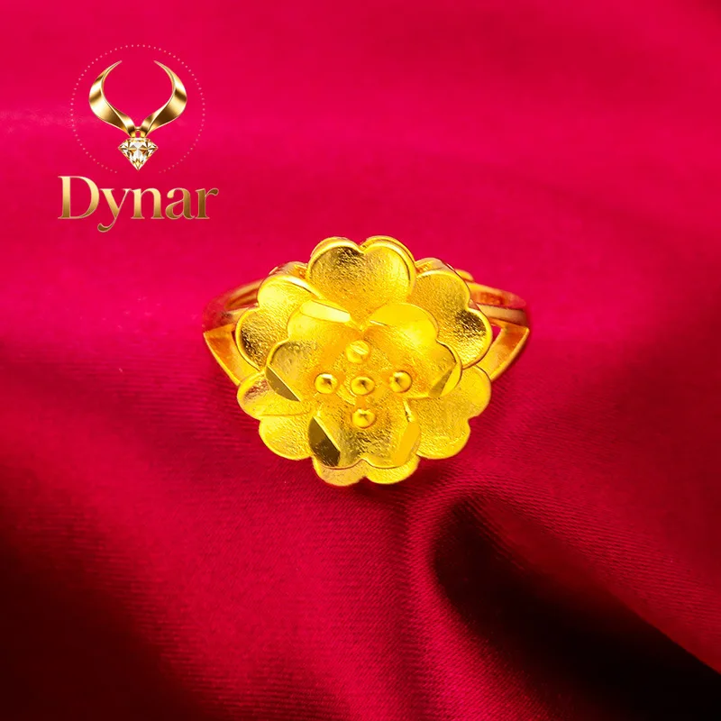 Dynar Jewelry 24K Gold 3D Flower Ring | AU999 Pure Gold, layered petal design, diamond-encrusted stamen, elegant and romantic
Dynar Jewelry 24K Gold 3D Flower Ring | AU999 Pure Gold, layered petal design, diamond-encrusted stamen, elegant and romantic