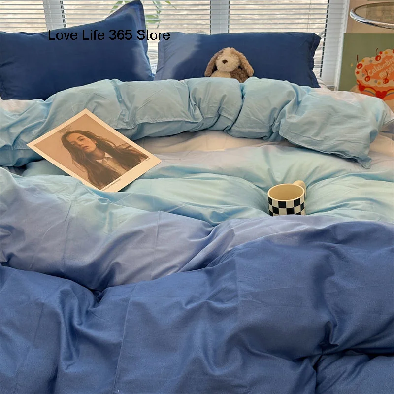 Gradient Blue Bedding Set Flat Bed Sheet Duvet Cover Single Double Full Queen King Bedclothes Ins Pure Bedroom Linen
Gradient Blue Bedding Set Flat Bed Sheet Duvet Cover Single Double Full Queen King Bedclothes Ins Pure Bedroom Linen