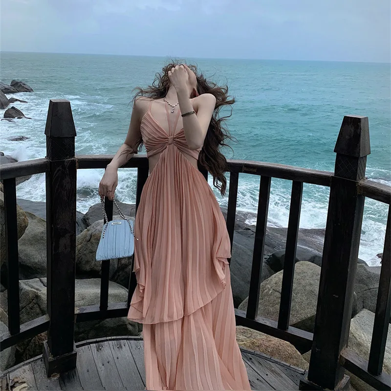 Summer Sexy French Dress Backless Pure Desire Style New Elegant Beach Resort Seaside Sundress Flowy Chic Vacation Outfit Boho
Summer Sexy French Dress Backless Pure Desire Style New Elegant Beach Resort Seaside Sundress Flowy Chic Vacation Outfit Boho