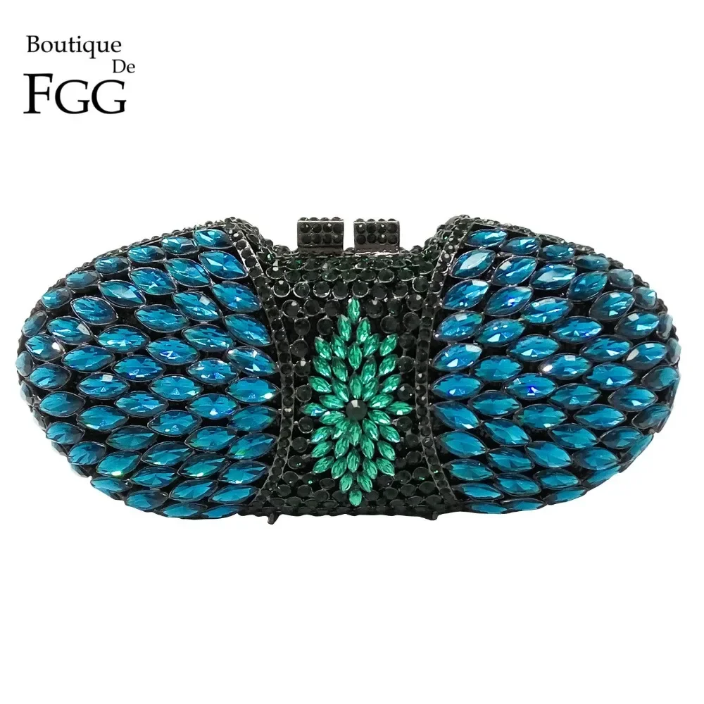 Boutique De FGG Turquoise Blue Rhinestones Luxury Handbags Women Bags Designer Wedding Party Teal Crystal Clutch Evening Purse
Boutique De FGG Turquoise Blue Rhinestones Luxury Handbags Women Bags Designer Wedding Party Teal Crystal Clutch Evening Purse