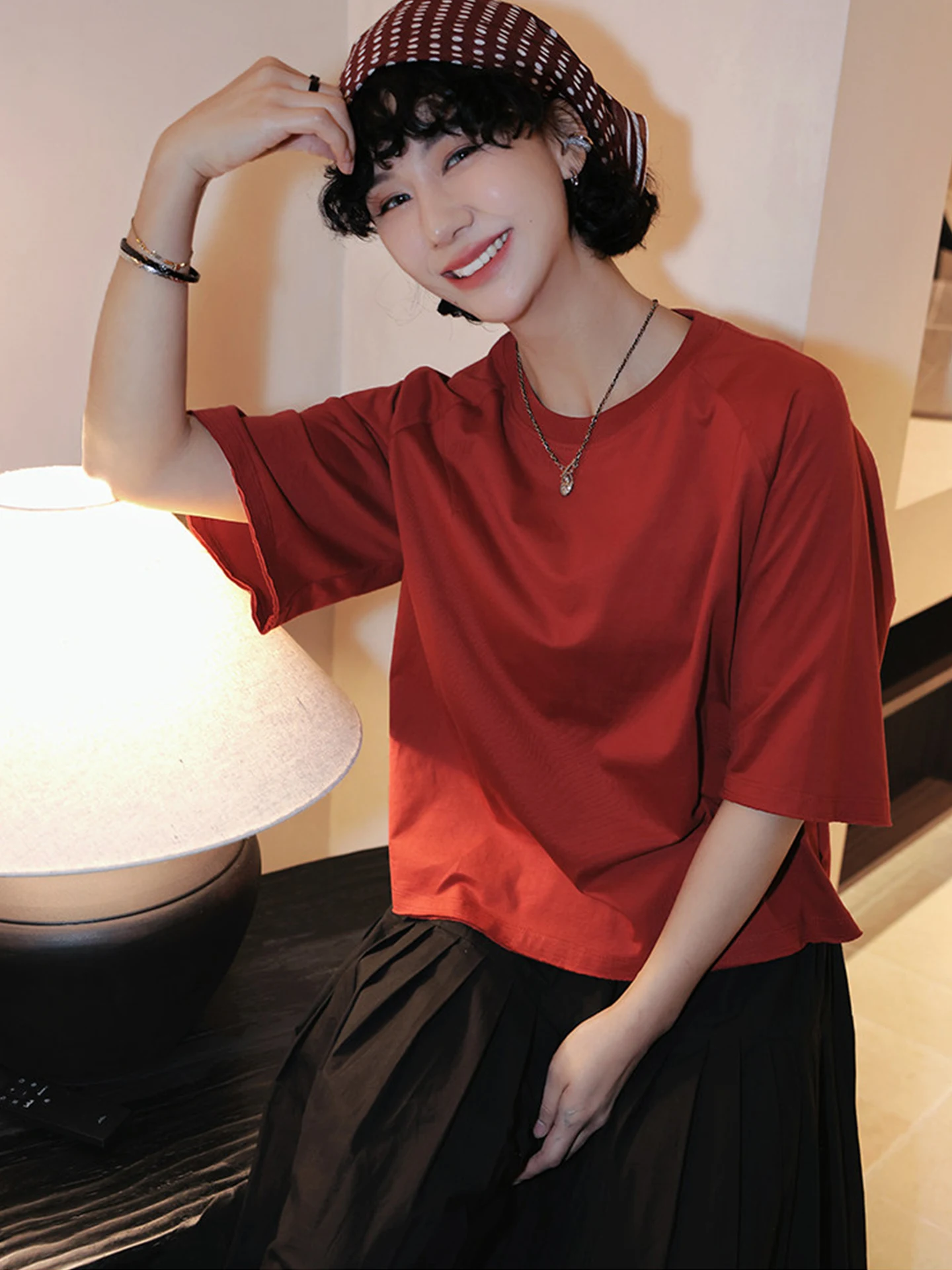 TT Spring New Loose Cotton Half Sleeve T-Shirt Women's round Neck Pure Color Top Simple Style Shoulder Insertion
TT Spring New Loose Cotton Half Sleeve T-Shirt Women's round Neck Pure Color Top Simple Style Shoulder Insertion