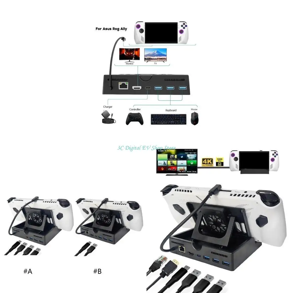 E74D Adjustable Cooling Hub Stand Adapter 6 in 1/4 in 1 Versatile Dock Station for RogAlly Gaming Consoles PD60W Fast
E74D Adjustable Cooling Hub Stand Adapter 6 in 1/4 in 1 Versatile Dock Station for RogAlly Gaming Consoles PD60W Fast