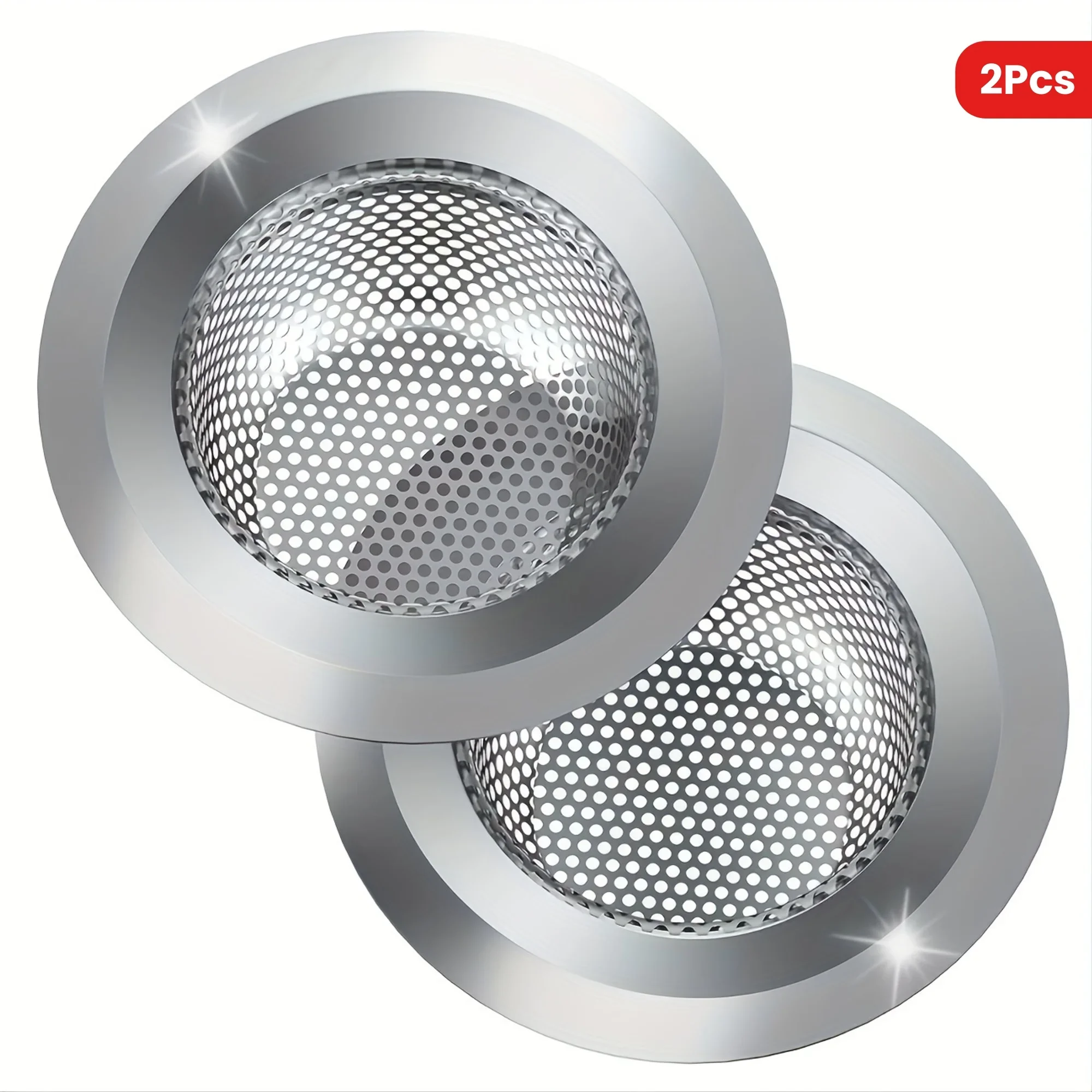 2pcs 4.5in Stainless Steel Sink Strainer, Wide Edge Kitchen Sink Drain Filter, Food Catcher for Most Sink Drains
2pcs 4.5in Stainless Steel Sink Strainer, Wide Edge Kitchen Sink Drain Filter, Food Catcher for Most Sink Drains