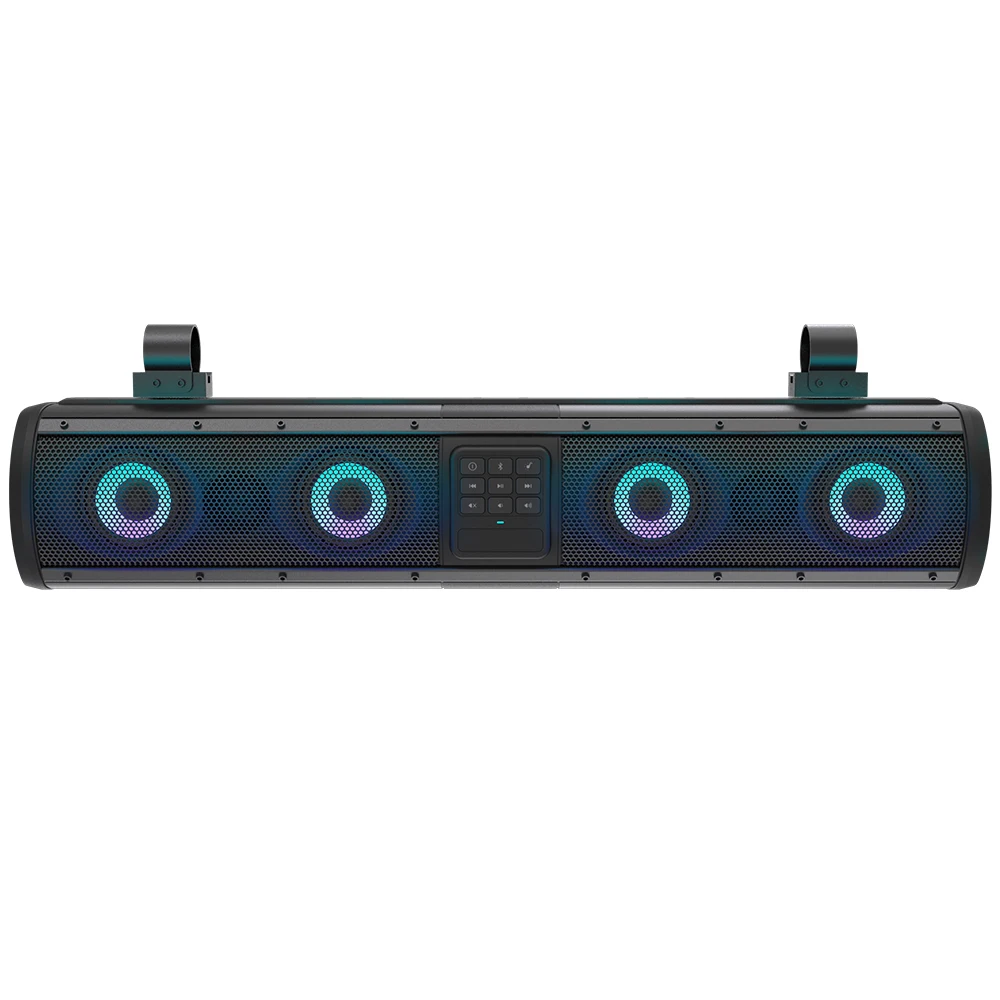 UTV Sound Bar ATV Bluetooth RGB Lighting Sound Bar Waterproof Amplified Powersports SXS Golf Cart Sound Bar
UTV Sound Bar ATV Bluetooth RGB Lighting Sound Bar Waterproof Amplified Powersports SXS Golf Cart Sound Bar