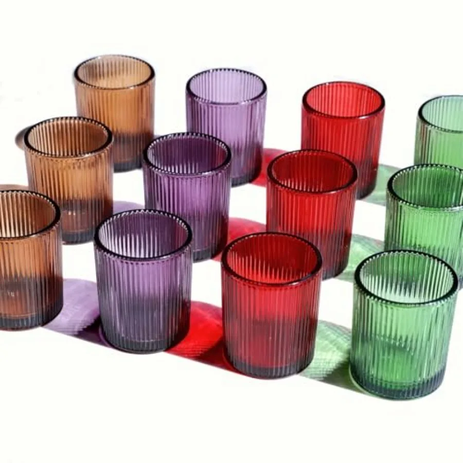 24pcs Multicolor Tealight Candle Holder, Vintage Ribbed Tea Light Candle Holder Glass for Room Decor, 4 Color Votive Candle Hol
24pcs Multicolor Tealight Candle Holder, Vintage Ribbed Tea Light Candle Holder Glass for Room Decor, 4 Color Votive Candle Hol