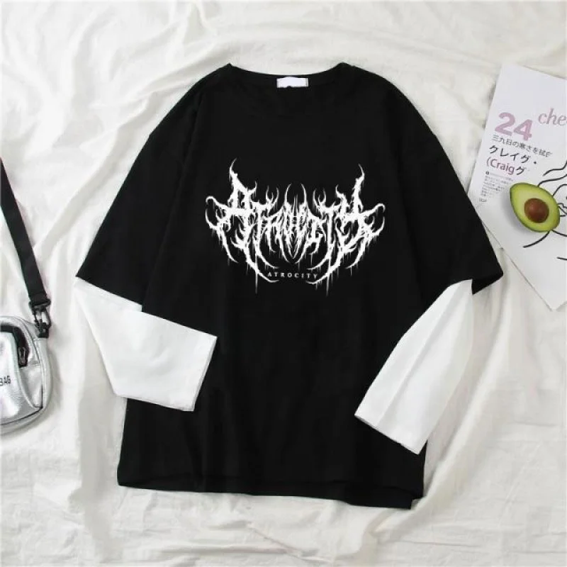 2025Summer New Dark Style Printed Pullover Top Korean Loose Two-Piece Long SleeveTWomen's-shirt
2025Summer New Dark Style Printed Pullover Top Korean Loose Two-Piece Long SleeveTWomen's-shirt