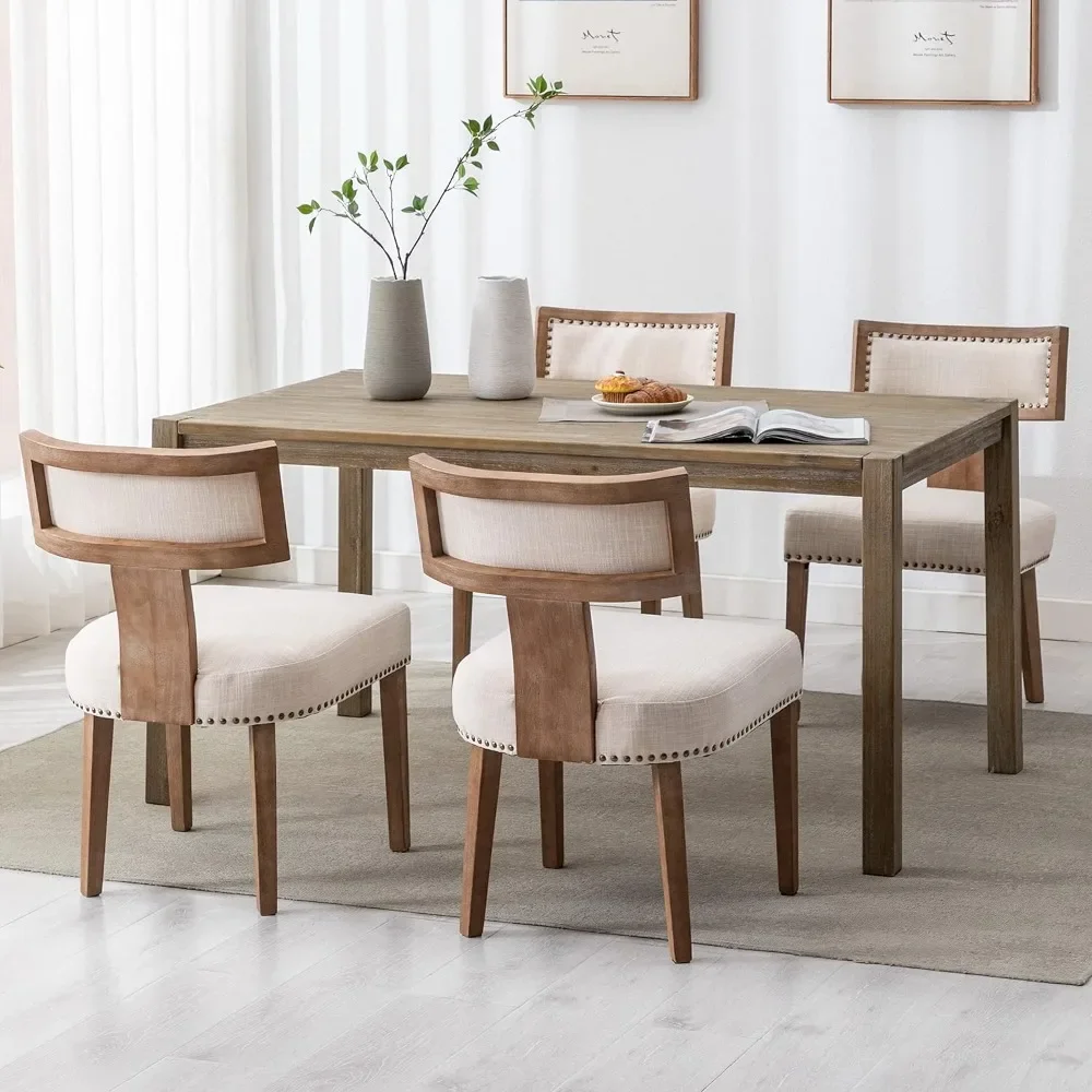 Mid Century Modern Dining Chairs Set of 4 Upholstered Linen Fabric Kitchen Dining Side Chairs with Nailhead Trim
Mid Century Modern Dining Chairs Set of 4 Upholstered Linen Fabric Kitchen Dining Side Chairs with Nailhead Trim