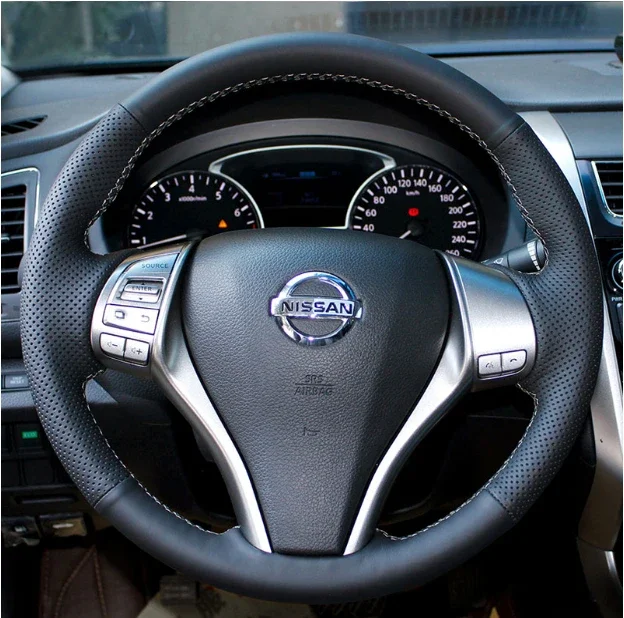 DIY Hand-Sewn Leather Suede Car Steering Wheel Cover for Nissan Qashqai X-TRAIL Teana LIVINA Bluebird Sylphy Tiida Interior
DIY Hand-Sewn Leather Suede Car Steering Wheel Cover for Nissan Qashqai X-TRAIL Teana LIVINA Bluebird Sylphy Tiida Interior