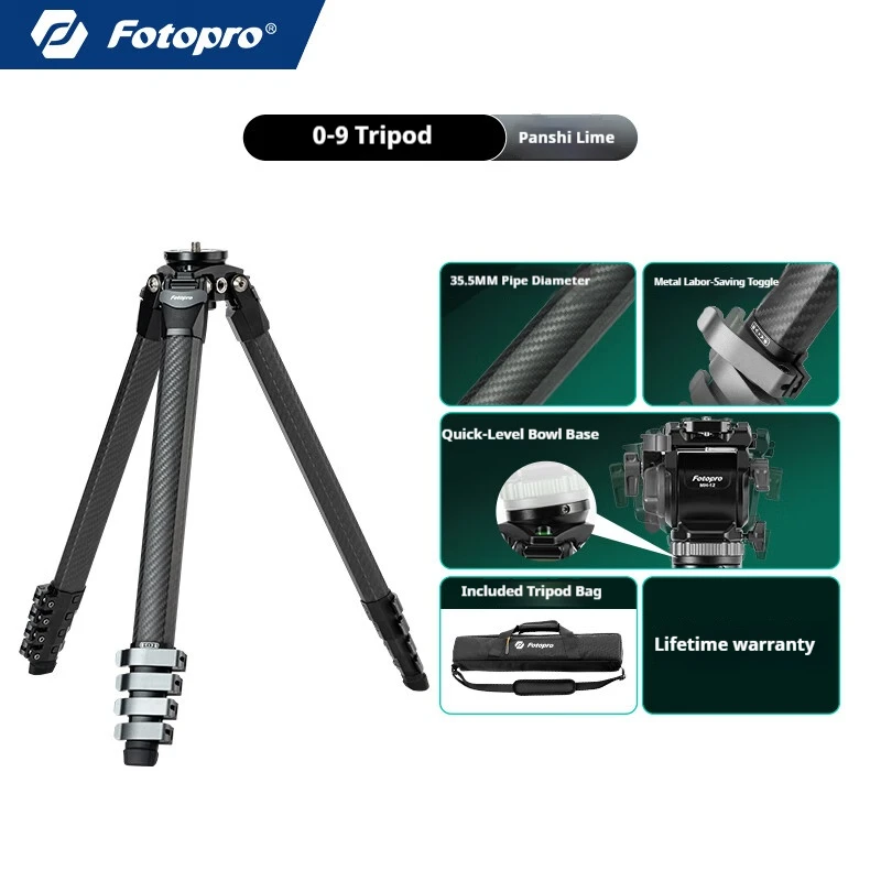 FOTOPRO O9 Carbon Fibre Camera Tripod: A Versatile Outdoor Stand for Sports, Stage and Telephoto Photography
FOTOPRO O9 Carbon Fibre Camera Tripod: A Versatile Outdoor Stand for Sports, Stage and Telephoto Photography
