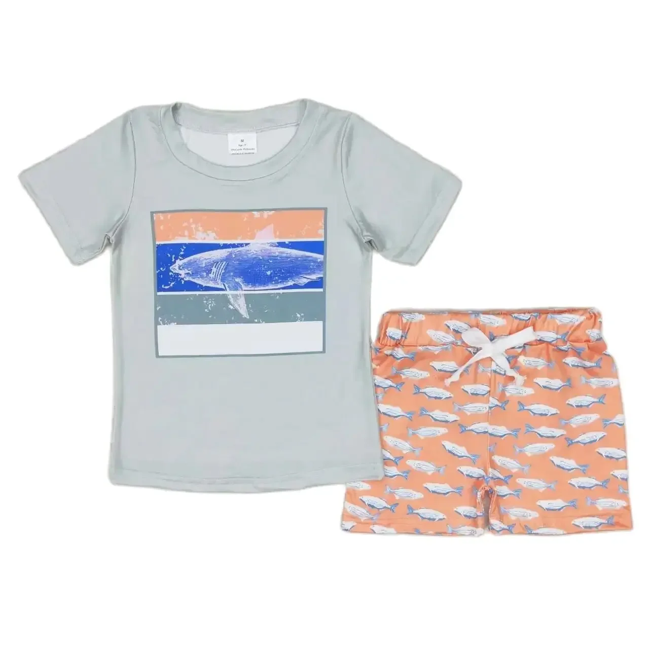 BSSO0899 Kids Boys Summer Outfit Sets Short Sleeves Top Shark Print With Shorts Children Clothes
BSSO0899 Kids Boys Summer Outfit Sets Short Sleeves Top Shark Print With Shorts Children Clothes