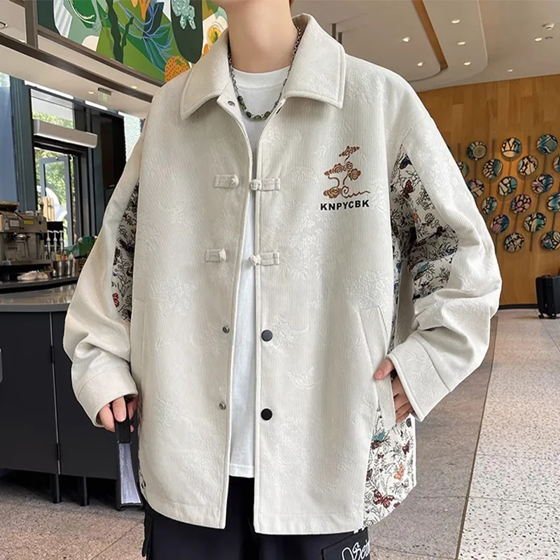 Loose Casual Men's Jaet Spring Autumn New Chinese Print Turn-down Collar Button-down irt Trendy Brand Breathable Polyester
Loose Casual Men's Jaet Spring Autumn New Chinese Print Turn-down Collar Button-down irt Trendy Brand Breathable Polyester