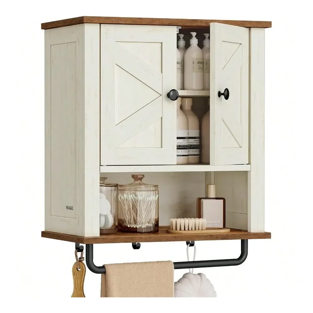 Bathroom Wall Cabinet, Farmhouse WallMounted Medicine Storage Cabinet With 2 Barn Doors, Adjustable Shelf, Towel Bar, 9x 18.1x
Bathroom Wall Cabinet, Farmhouse WallMounted Medicine Storage Cabinet With 2 Barn Doors, Adjustable Shelf, Towel Bar, 9x 18.1x