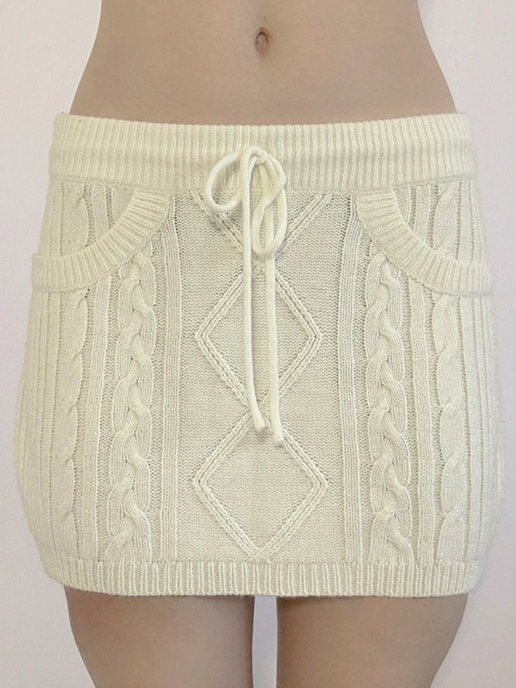 Twist Knitting Mini Skirt Lolita Style Double Layer Drawstring Low-waisted Bodycon Skirts Coquette Aesthetic Bottoms
Twist Knitting Mini Skirt Lolita Style Double Layer Drawstring Low-waisted Bodycon Skirts Coquette Aesthetic Bottoms