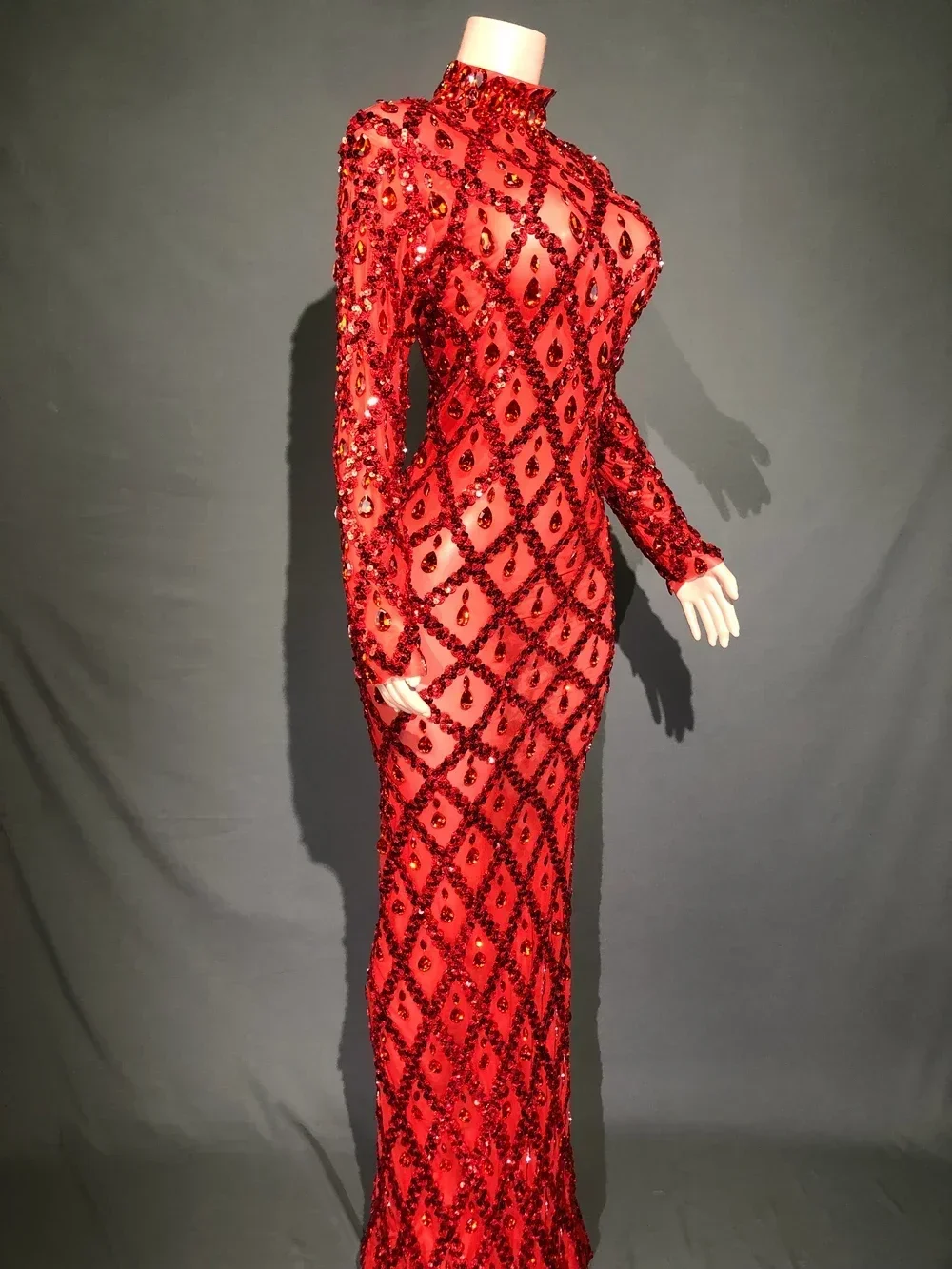 Sparkly Red Crystals Mesh Celebrate Evening Wedding Prom Birthday Dress Sexy Photography Long Dress Performance Costume
Sparkly Red Crystals Mesh Celebrate Evening Wedding Prom Birthday Dress Sexy Photography Long Dress Performance Costume