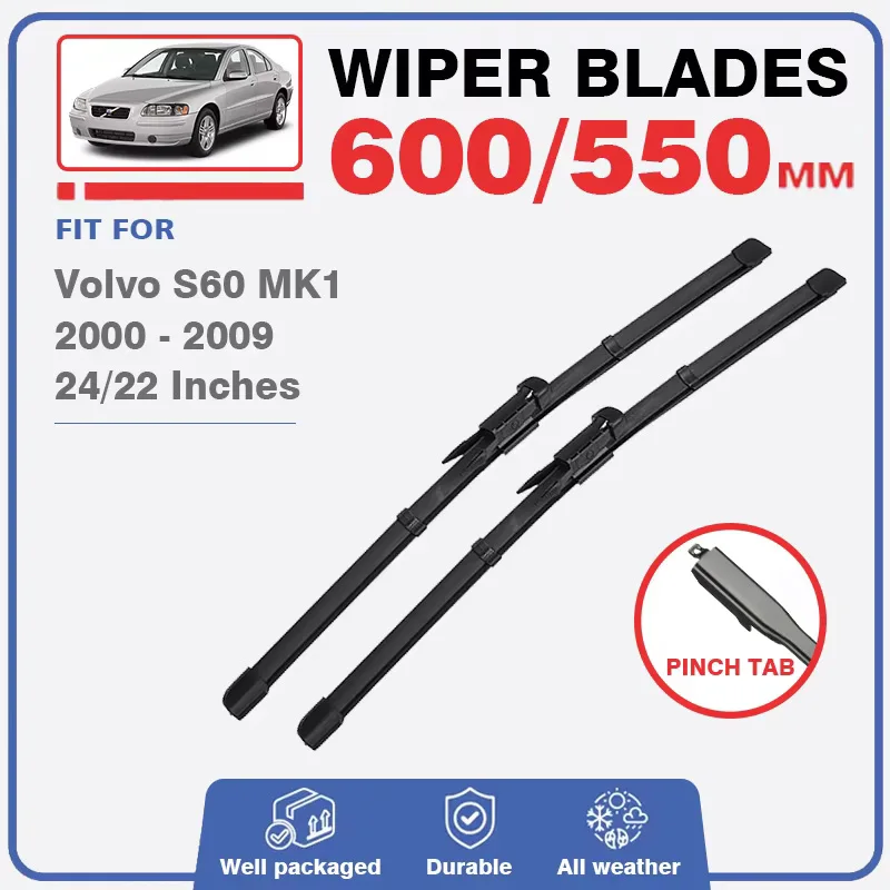 Front Wiper Blades For Volvo S60 MK1 2000 - 2009 Windscreen Wiper Windshield Window 2001 2002 2003 2004 2005 2006 2007 2008 Car
Front Wiper Blades For Volvo S60 MK1 2000 - 2009 Windscreen Wiper Windshield Window 2001 2002 2003 2004 2005 2006 2007 2008 Car