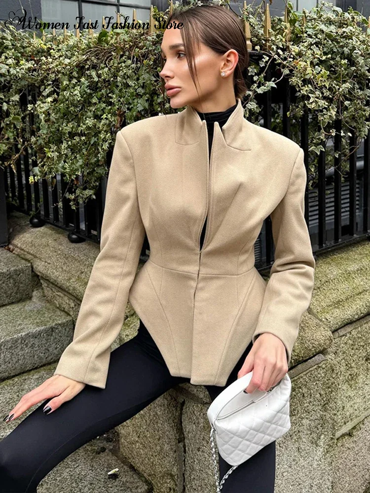 Elegant Cinched Waist Women Jacket Full Sleeve Notched Lapel Shoulder Pads Blazer Coat 2026 Spring Autumn Office Lady Streetwear
Elegant Cinched Waist Women Jacket Full Sleeve Notched Lapel Shoulder Pads Blazer Coat 2026 Spring Autumn Office Lady Streetwear