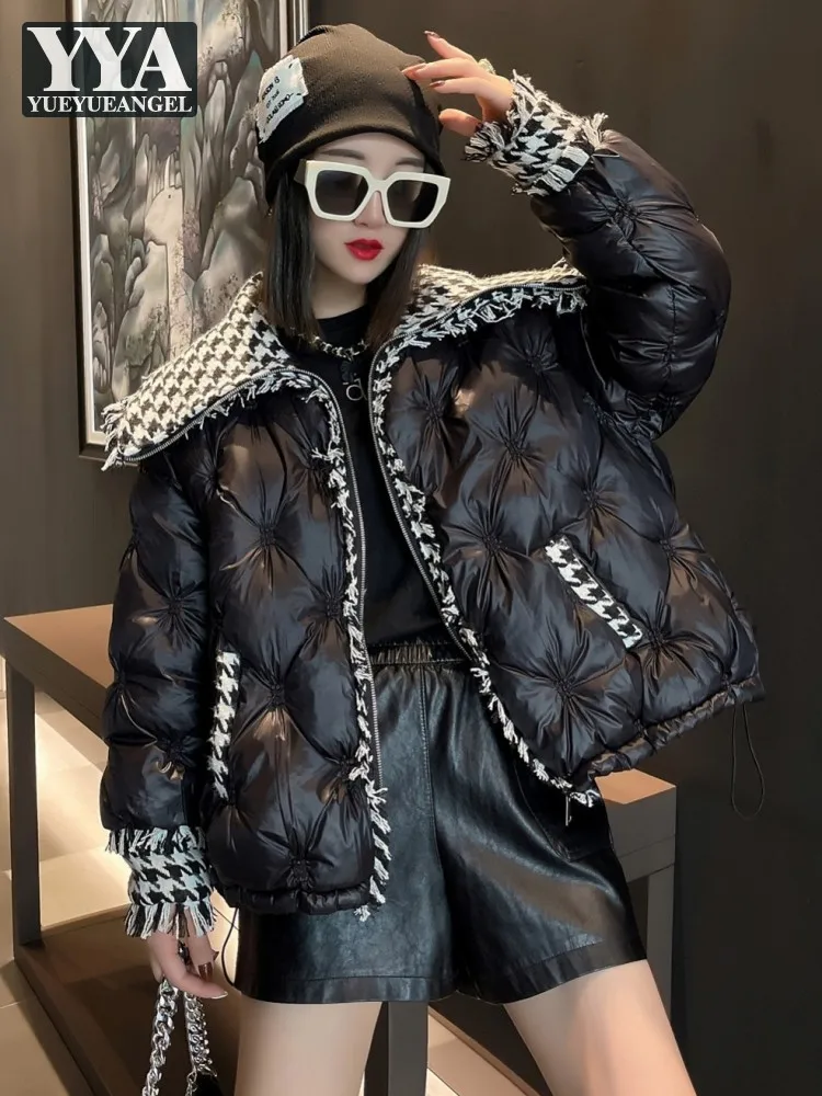 Winter Parkas Women Fashion Thick Warm Short Overcoat Zipper Loose Fit Black Patchwork Casual Coat Streetwear Casual Cold Jacket
Winter Parkas Women Fashion Thick Warm Short Overcoat Zipper Loose Fit Black Patchwork Casual Coat Streetwear Casual Cold Jacket