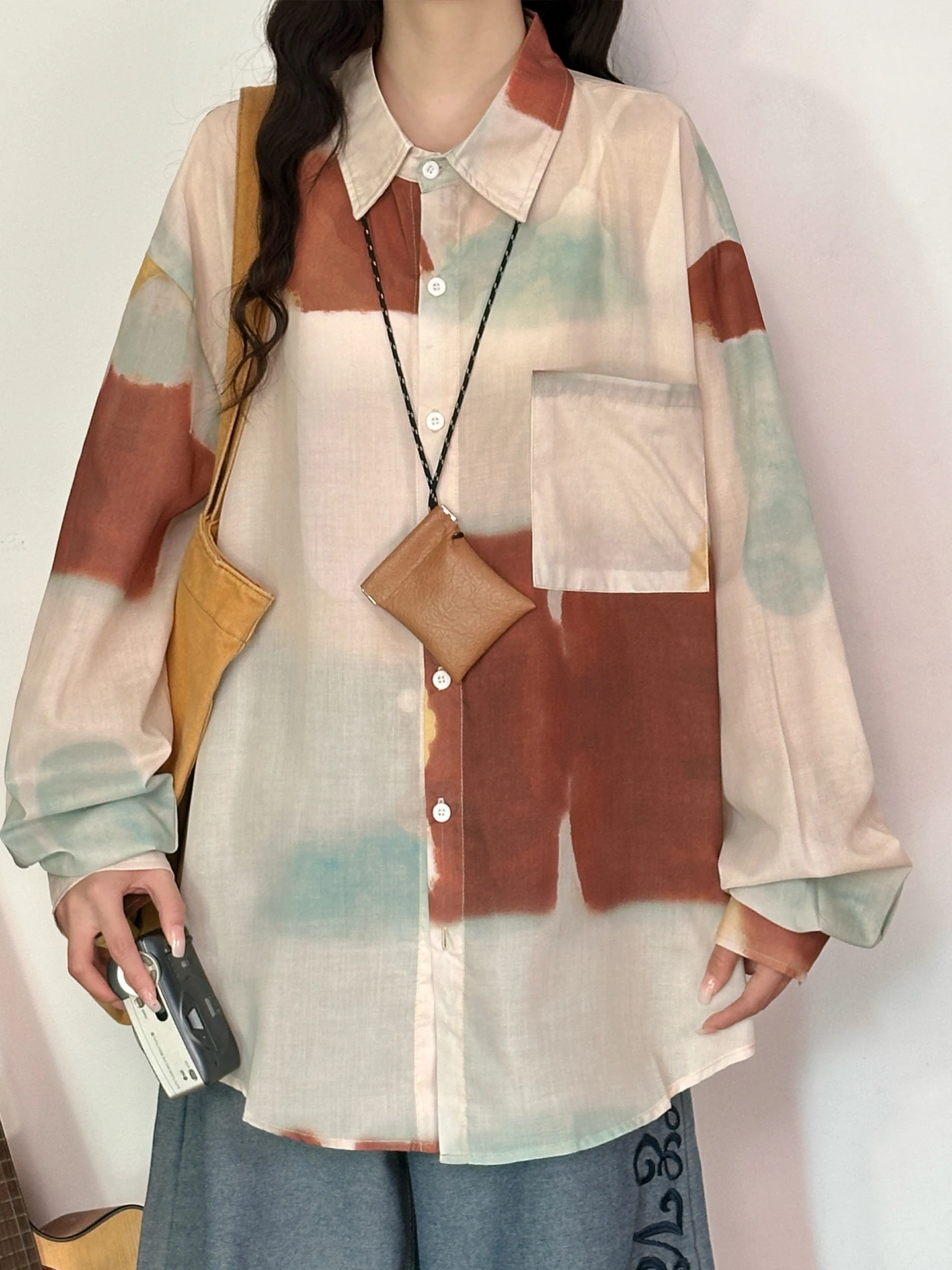 Original American Retro Color Blo Design Long Sve Women's Loose Casual Versatile Draped Top Trendy irt Polyester Fiber
Original American Retro Color Blo Design Long Sve Women's Loose Casual Versatile Draped Top Trendy irt Polyester Fiber