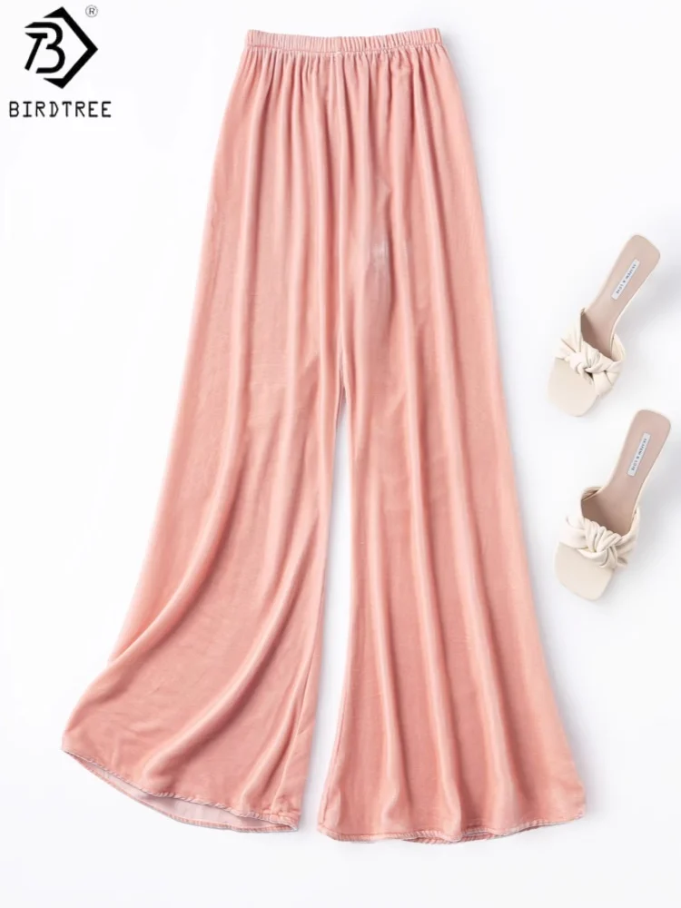 Birdtree, Silk Velvet Elegant Pants, Women's Loose Solid Pants, Elastic Waist, Flared Trousers, 2026 Spring New P63722JF
Birdtree, Silk Velvet Elegant Pants, Women's Loose Solid Pants, Elastic Waist, Flared Trousers, 2026 Spring New P63722JF
