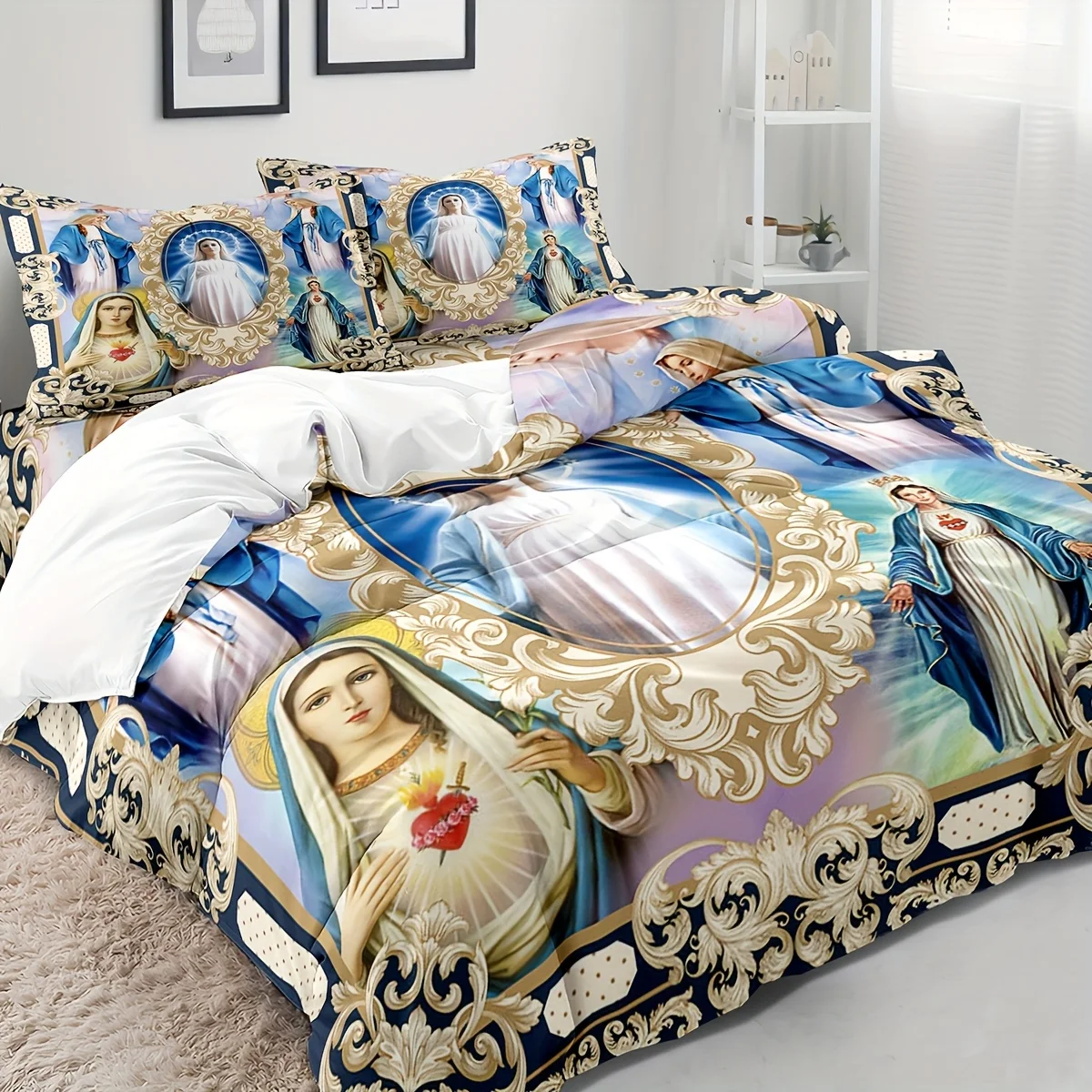 3 шт. комплект пододеяльников «Иисус Девы Марии» (1*пододеяльник + 2*наволочки, без сердцевины), комплект постельного белья с 3D цифровой печатью
3 шт. комплект пододеяльников «Иисус Девы Марии» (1*пододеяльник + 2*наволочки, без сердцевины), комплект постельного белья с 3D цифровой печатью