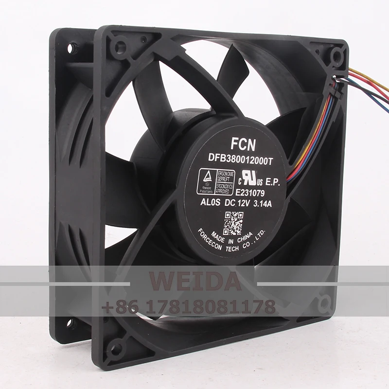Case Fan Dual Ball Bearing for FCN DFB380012000T 120X120X38MM 12V 3.14A 12038 Violent High Airflow Cooling Fan
Case Fan Dual Ball Bearing for FCN DFB380012000T 120X120X38MM 12V 3.14A 12038 Violent High Airflow Cooling Fan