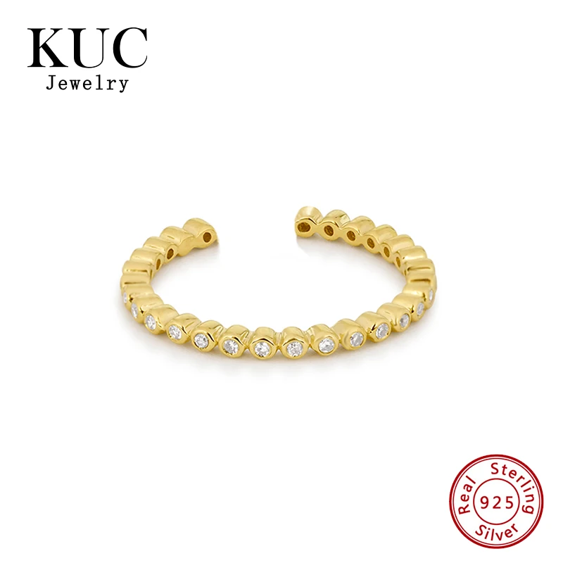 Jewelry Trendy 18k Gold Plated Stackable 925 Sterling Silver Unique White Zircon Bezel Eternity Band Opening Rings For Girls Dai
Jewelry Trendy 18k Gold Plated Stackable 925 Sterling Silver Unique White Zircon Bezel Eternity Band Opening Rings For Girls Dai