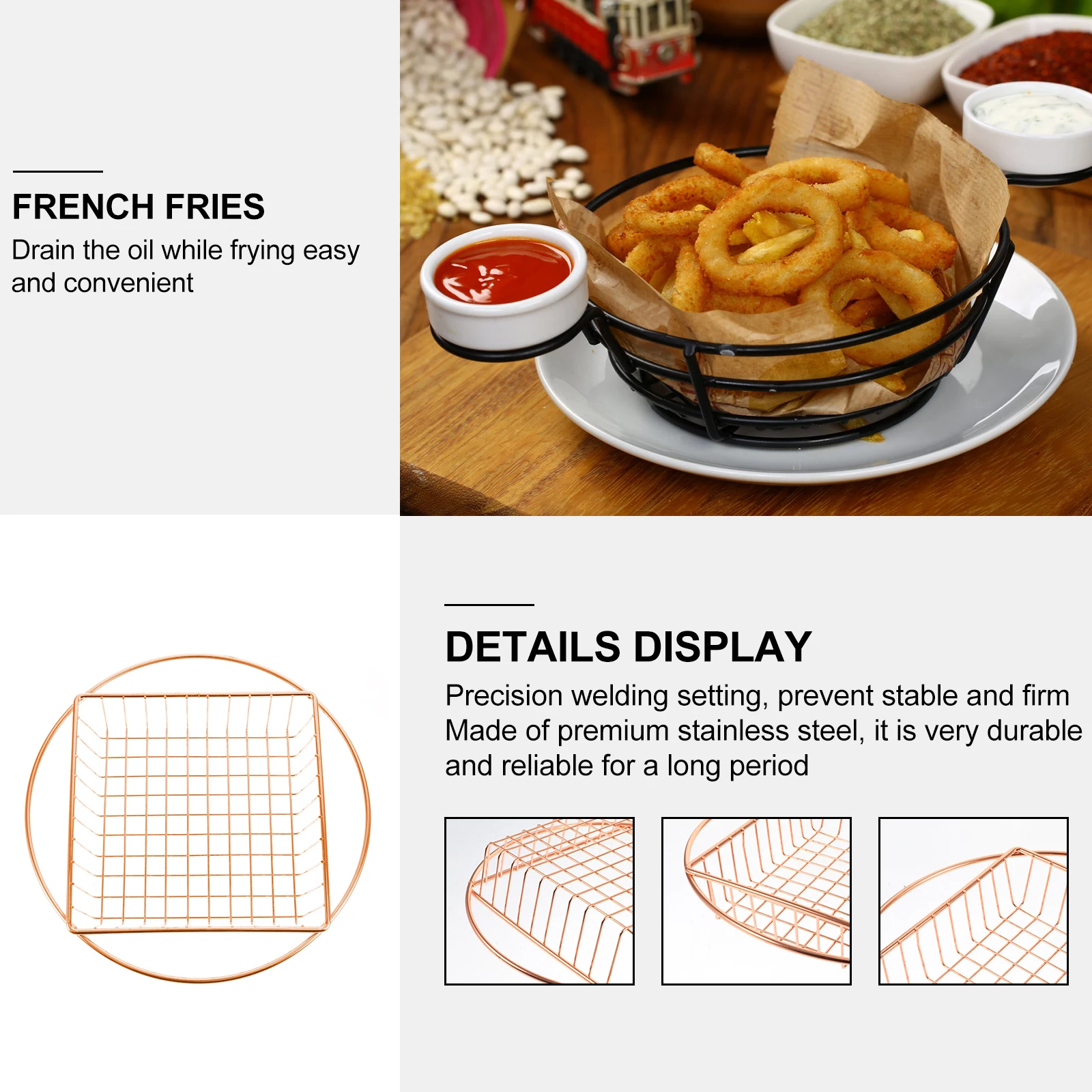 Stainless Steel French Fries Storage Basket Heavy Duty Food Serving Container For Kitchen Restaurant Party Use
Stainless Steel French Fries Storage Basket Heavy Duty Food Serving Container For Kitchen Restaurant Party Use